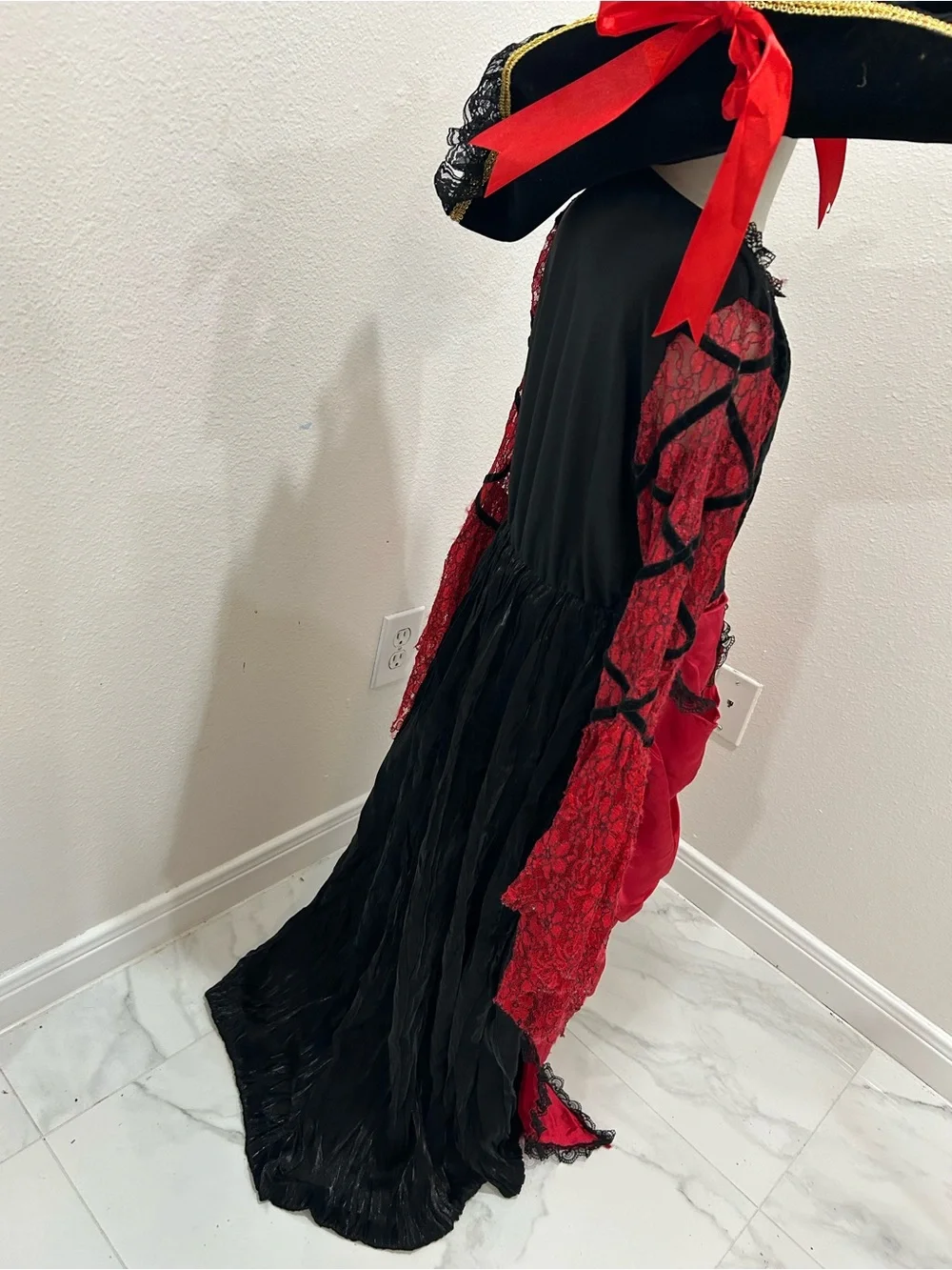 Princess Paradise Red and Black Pirate Dress Costume for Kids, Size 10